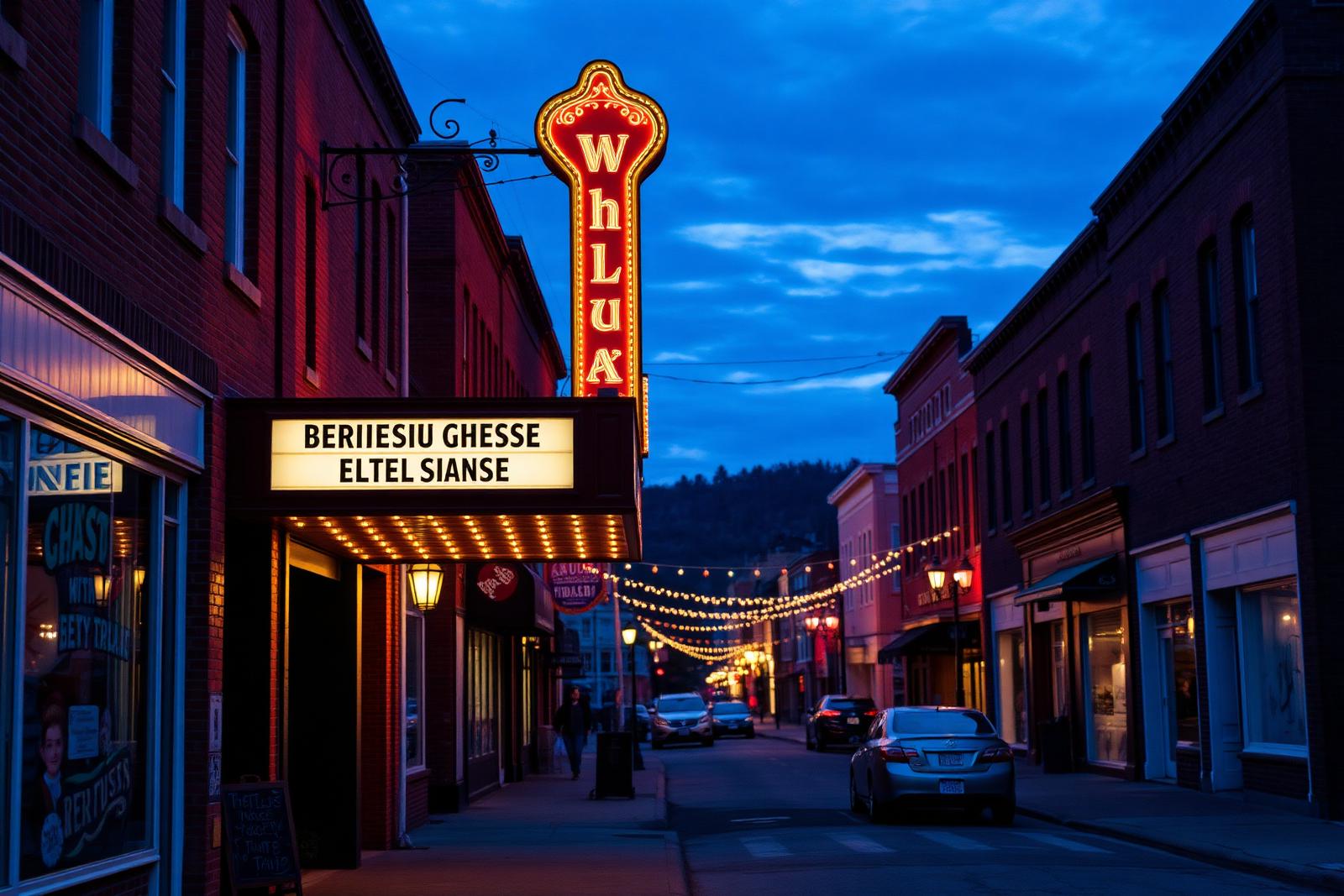 Historic downtown Galax at dusk